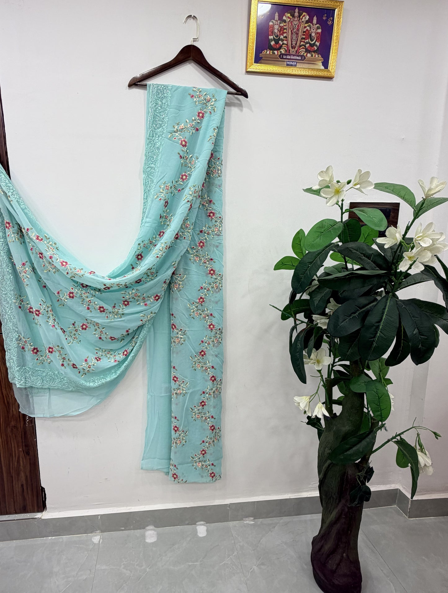 Georgette Embroidery Work Saree