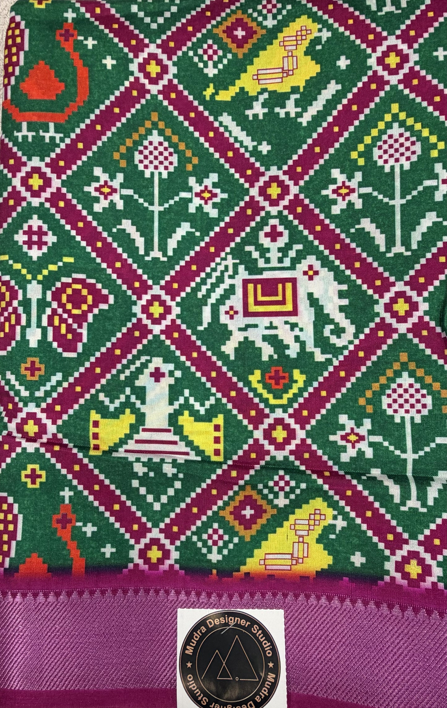 Digital Print Saree Mangalagiri Border Patola 12